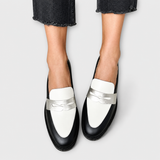 Magdalena | Schwarze Metallic-Loafer