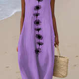 Jasmin | Midikleid mit violett Blüte