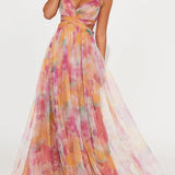 Antonia | Maxikleid Blumenprint mit V-Ausschnitt