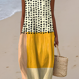 Rosalie | Midikleid im Colour-Block-Design mit Punkten