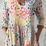 Ivonne | Lange Bluse mit V-Ausschnitt