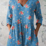Mechthild | Lange Bluse mit V-Ausschnitt