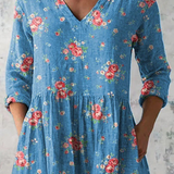 Mechthild | Lange Bluse mit V-Ausschnitt