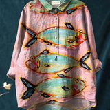Ida | Legeres Damen-T-Shirt mit Vintage-Fischkunst