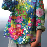 Rose | Legere Damenbluse im Vintage-Stil mit Blumenmuster