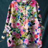 Rose | Legere Damenbluse mit farbenfrohem Frühlings-Blumenprint