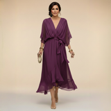 Regina | Kleid aus chiffon mit scollo mit V