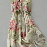 Klara | Vintage-Kleid mit Schnürung und Blumenmuster