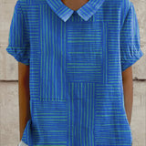 Zoe | Gestreifte Bluse mit geometrischem Muster